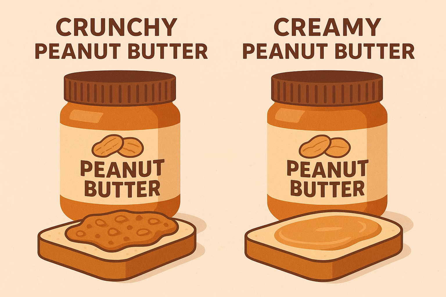 Crunchy Peanut Butter Vs Creamy Peanut Butter
